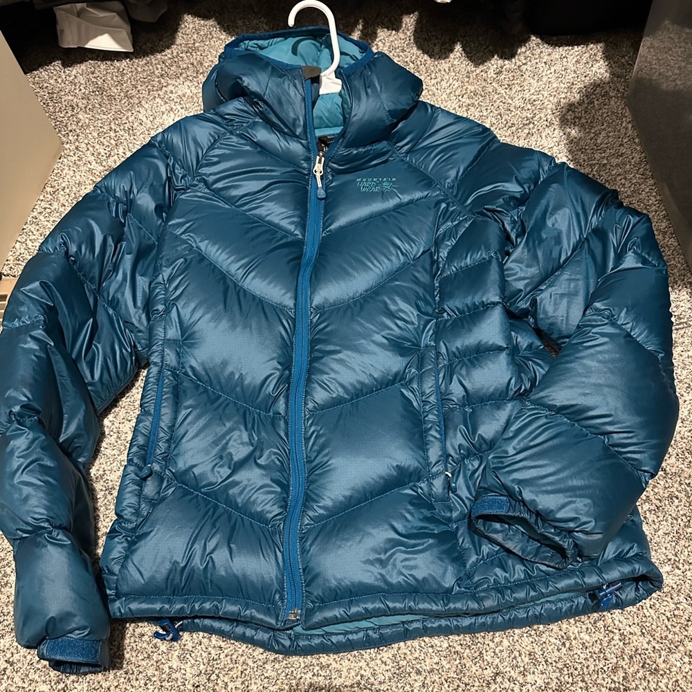 Mountain Hardwear Teal Puffer Jacket with Hood -M